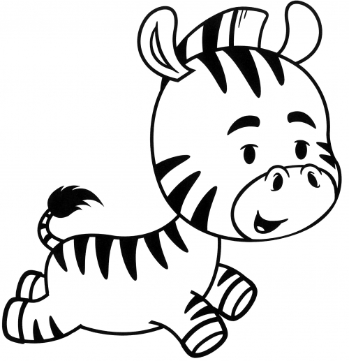 Baby zebra coloring page