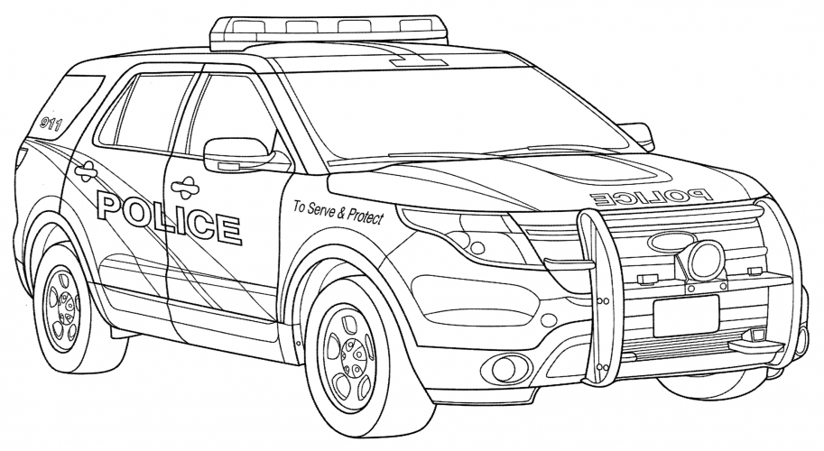 Canadian police car coloring page